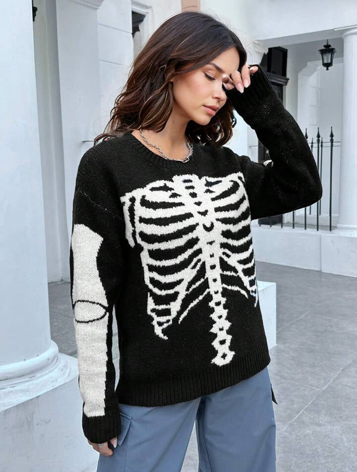 Maglione con teschio di Halloween