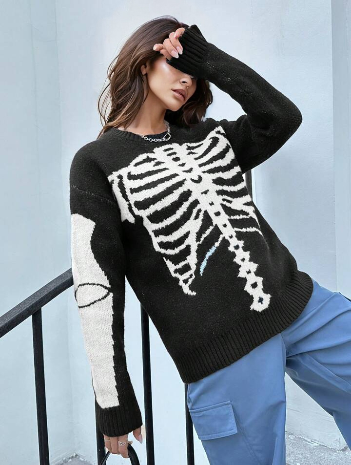 Maglione con teschio di Halloween