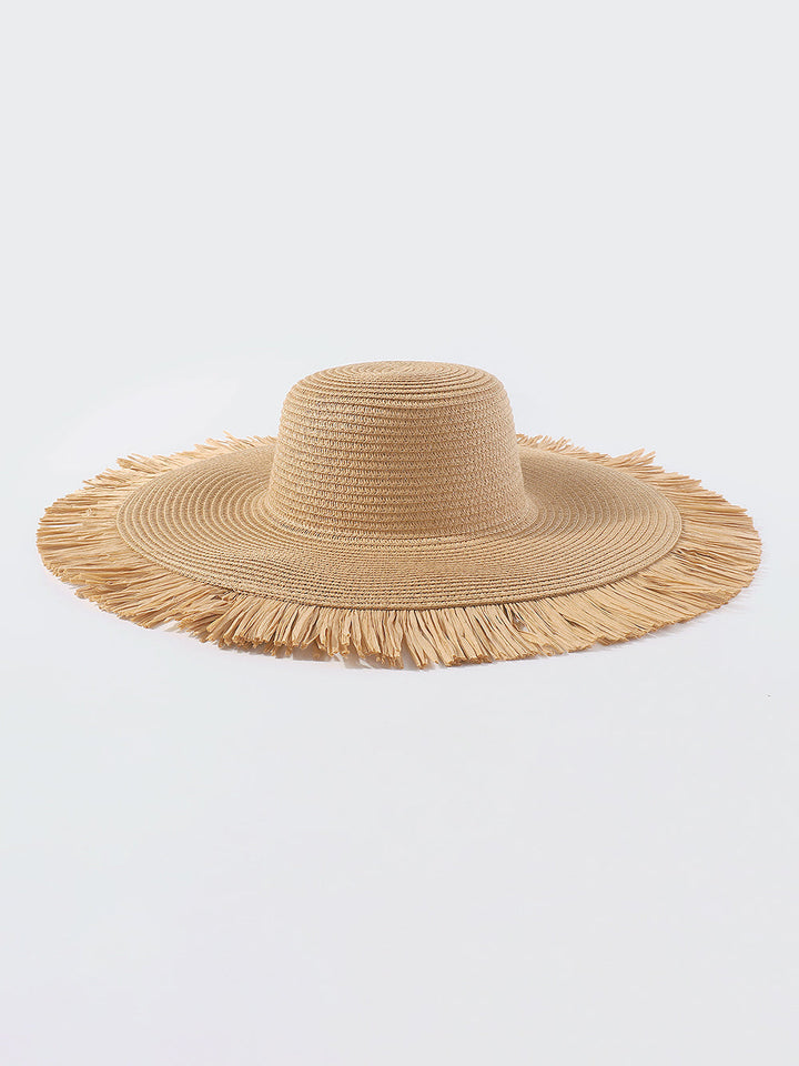 Sombrero de paja de ala cruda