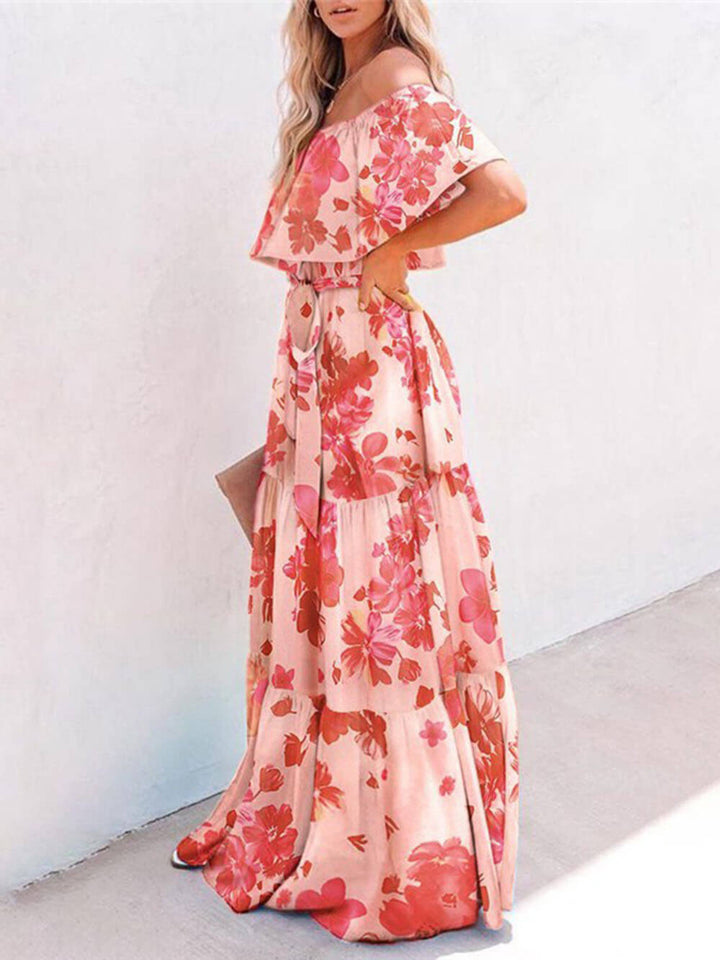 Bedrukte wikkel Maxi Dress