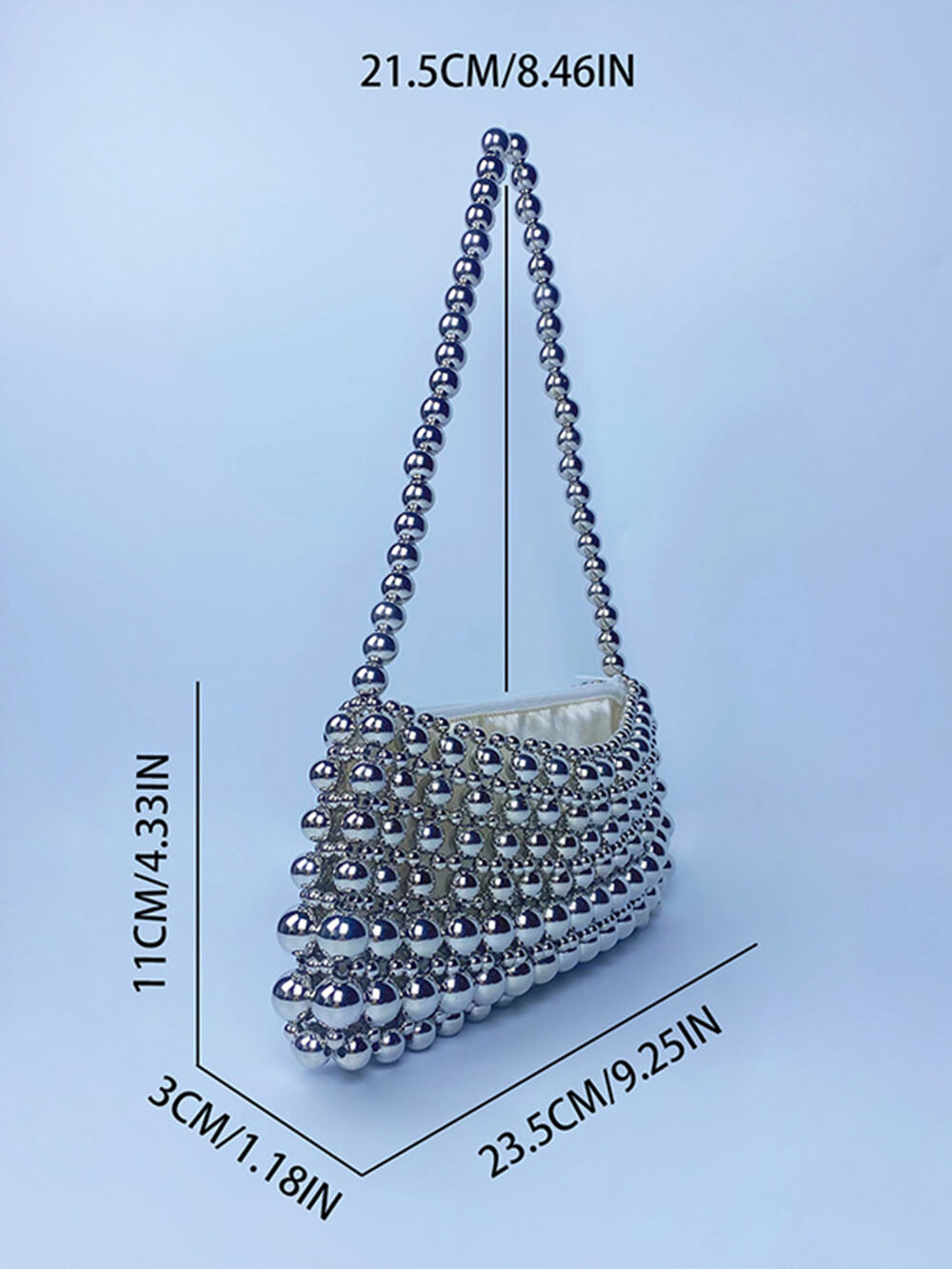 Bolso vintage con cadena de perlas