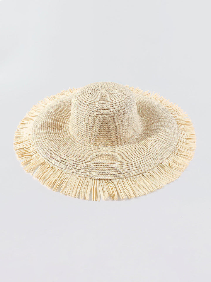 Sombrero de paja de ala cruda