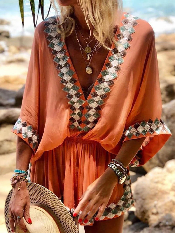 Romper Kimono Bohemio Estampado Playa