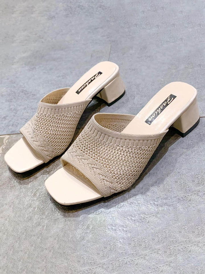 Gevlochten sandalen met hoge hakken