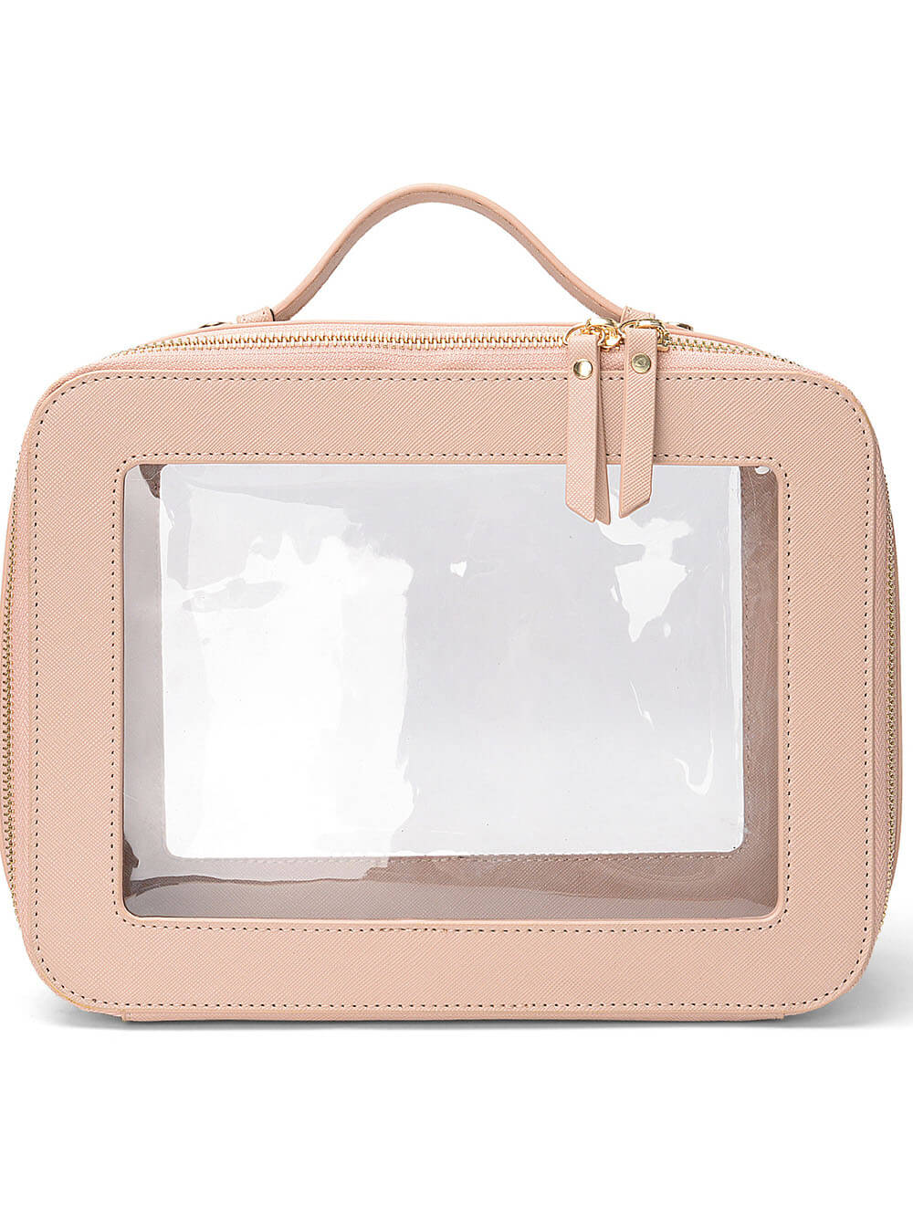 Bolsa de maquilhagem portátil em PU transparente