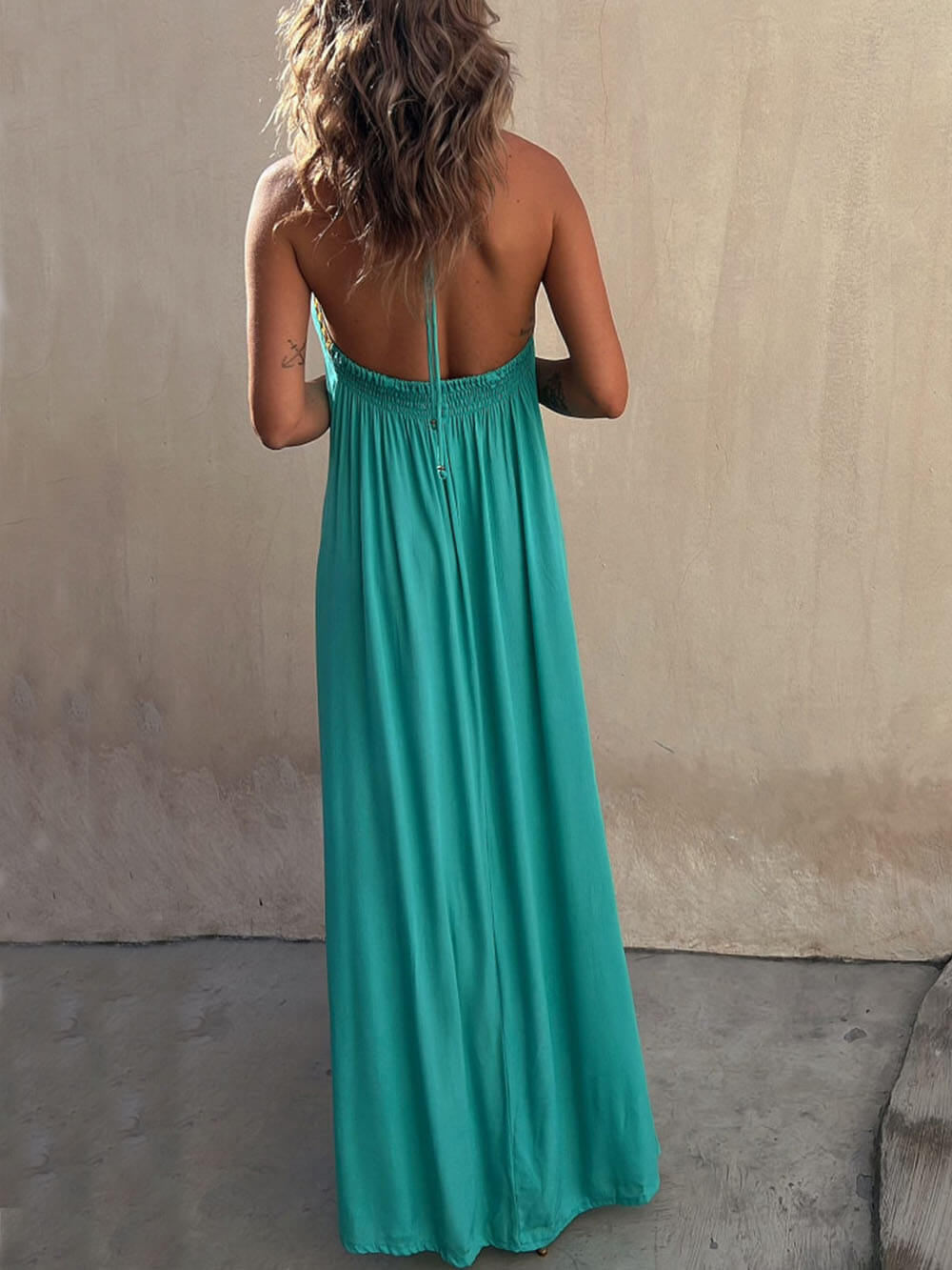 Robe Maxi Resort décontractée à col licou