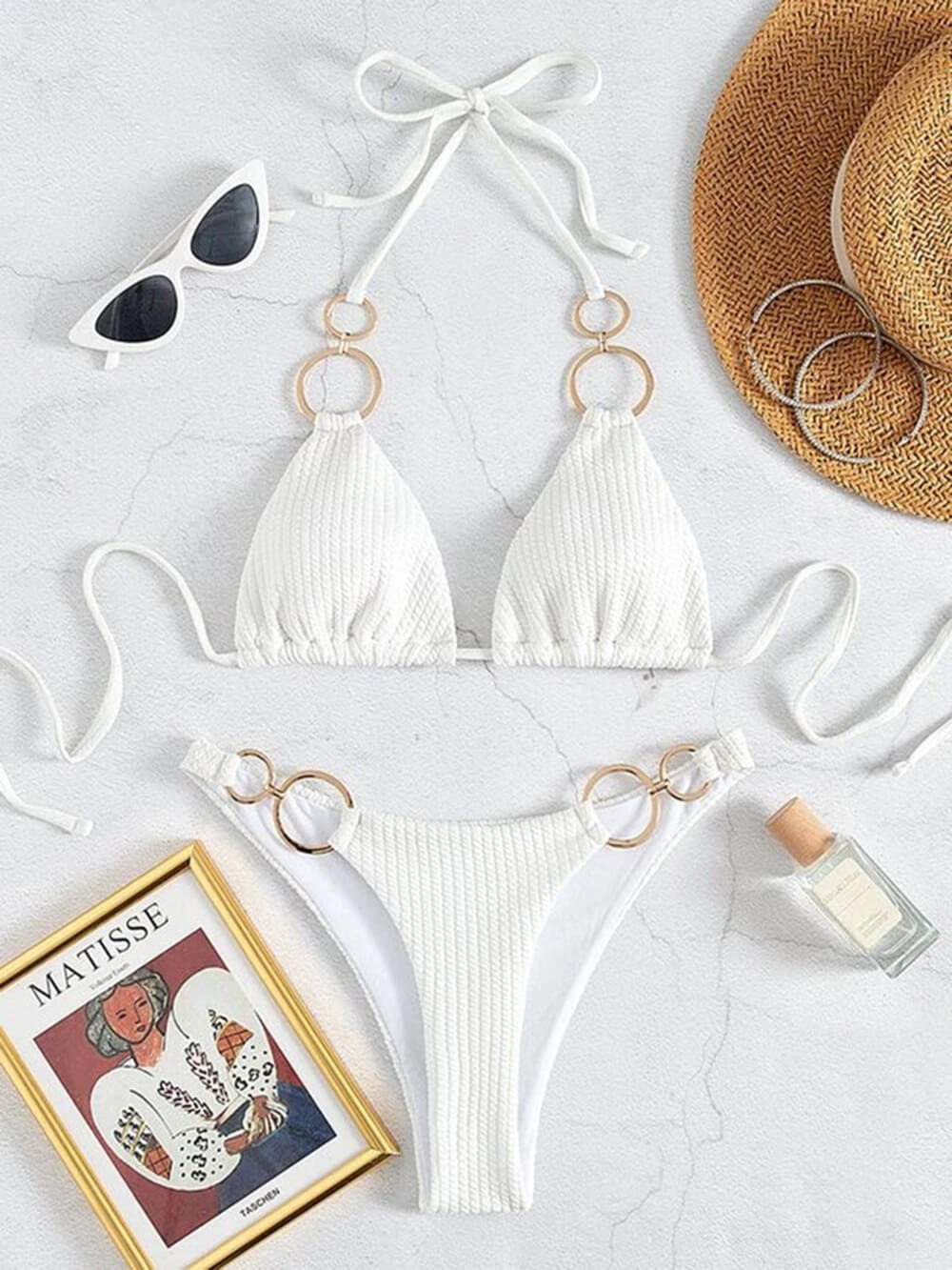 Bikini Thong Padat Leher Cincin