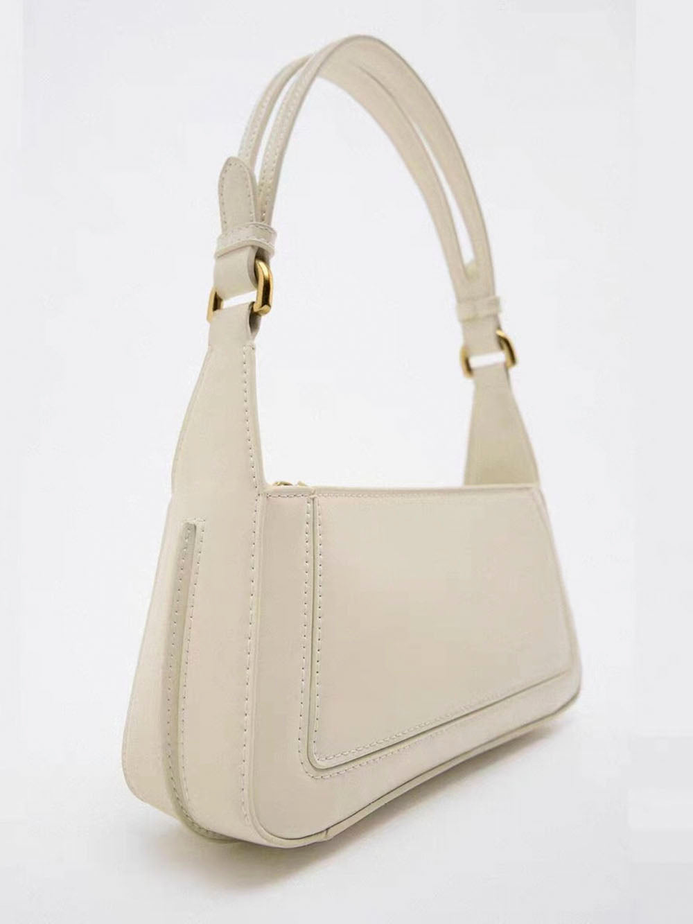 Square Faux Patent Finished Shoulder Bag