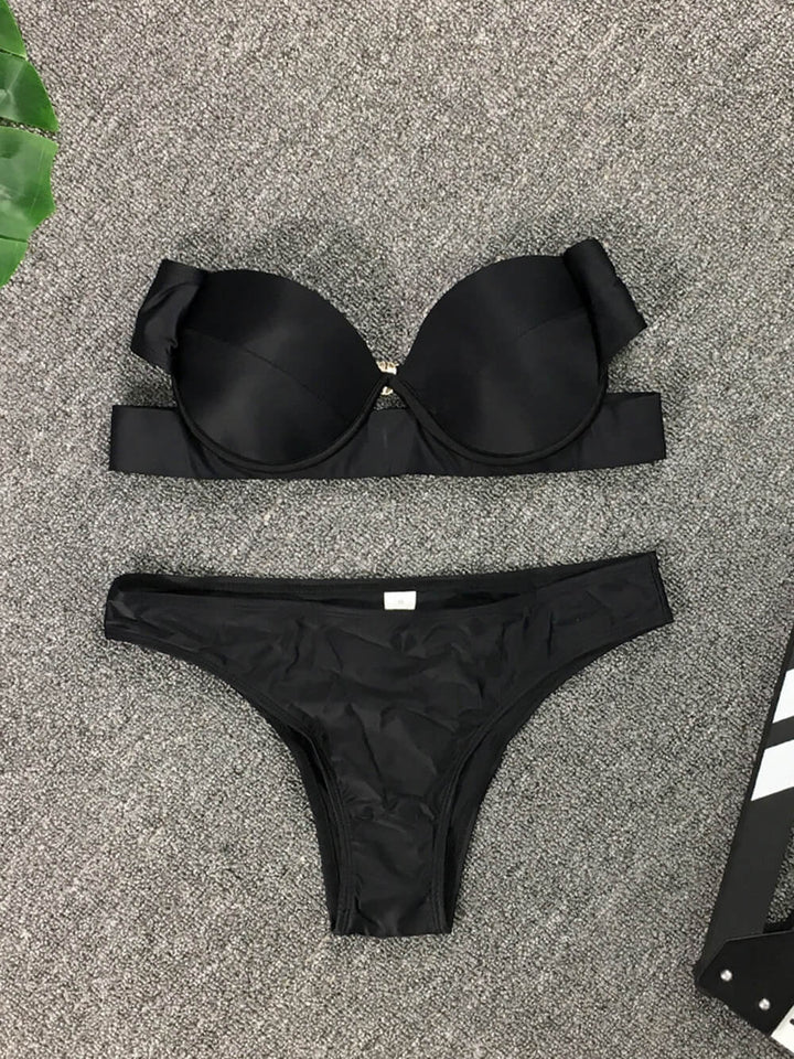 Bikini negro sin tirantes