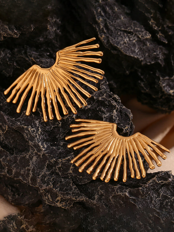 Fashion Street Exaggerated Ray Fan-Shaped Earrings