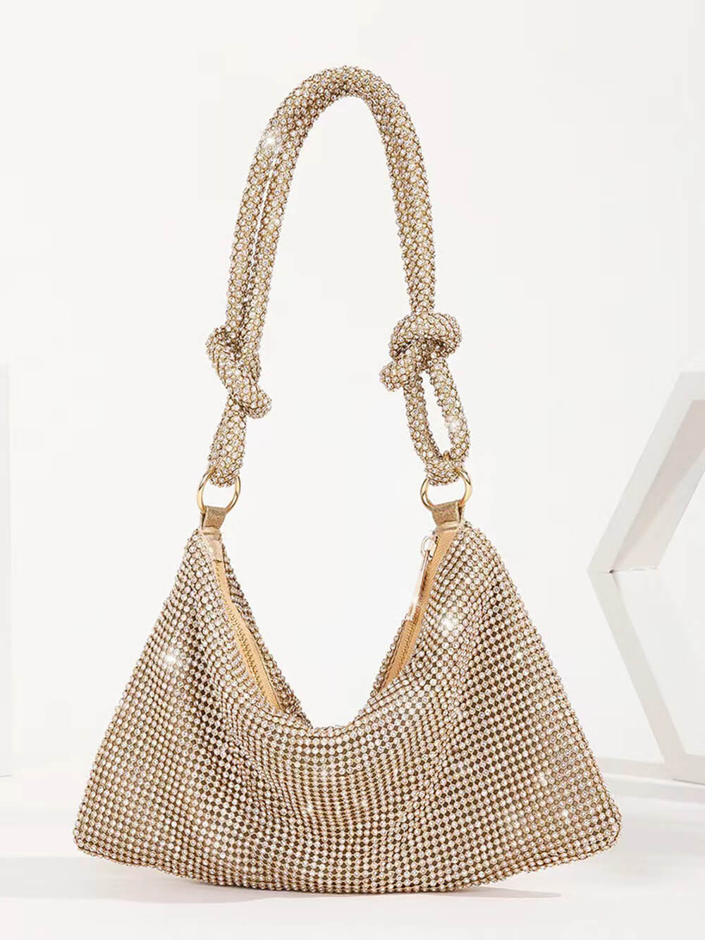 Sac d'aisselles carré en strass