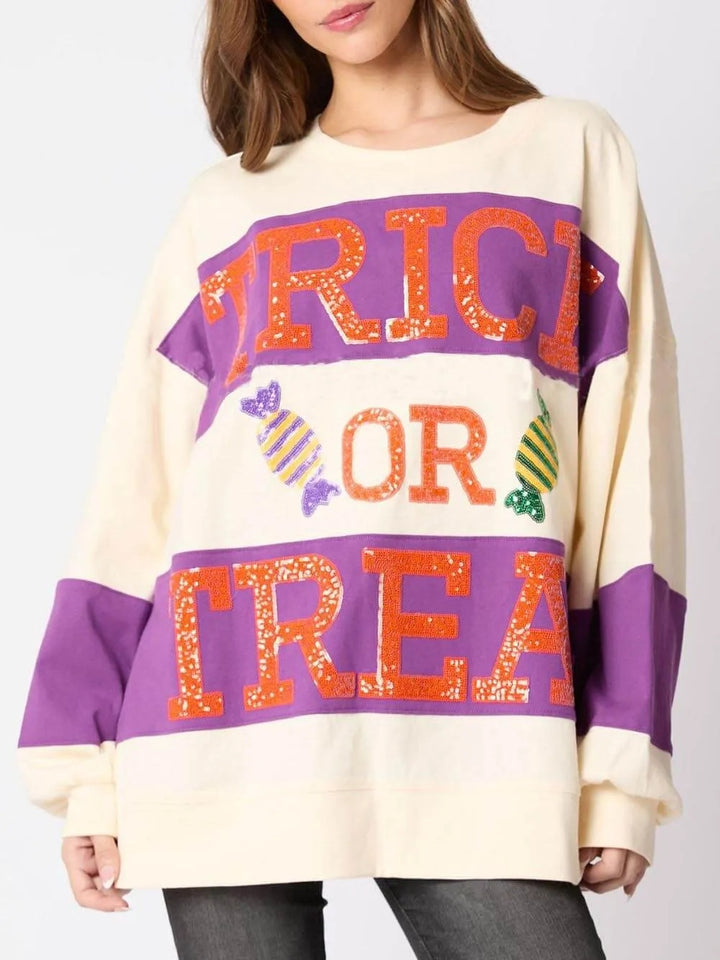 Halloween Eve Dress Sequin Candy Pullover Sweatshirt