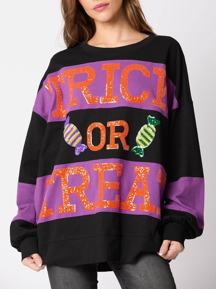 Halloween Eve Dress Sequin Candy Pullover Sweatshirt