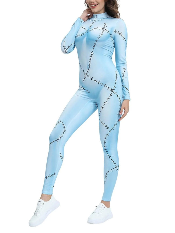 Fright Night Sally imprimate Halloween Cosplay Jumpsuit