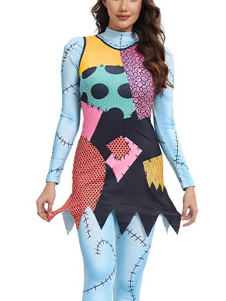 Fright Night Sally painettu Halloween Cosplay Jumpsuit