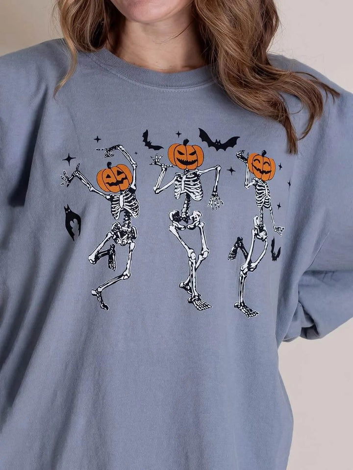 ハロウィン・ダンシング・パンプキン長袖Tシャツ