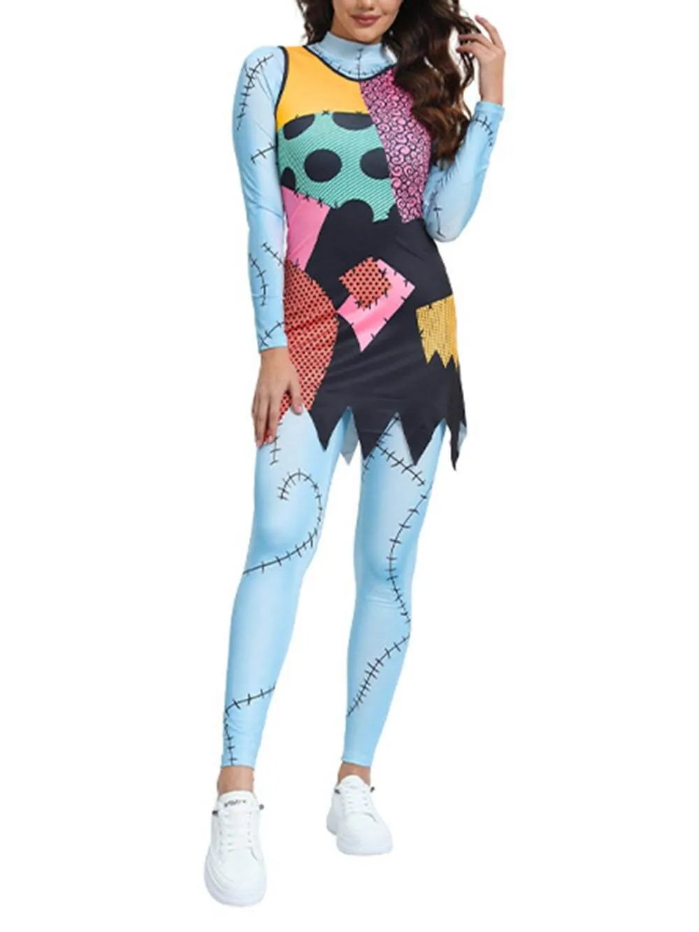 Fright Night Sally Printed Halloween Cosplay Jumpsuit