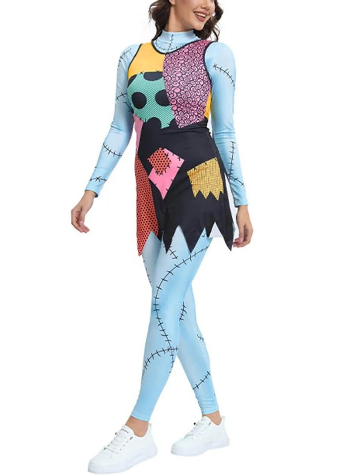 Fright Night Sally Printed Halloween Cosplay Jumpsuit