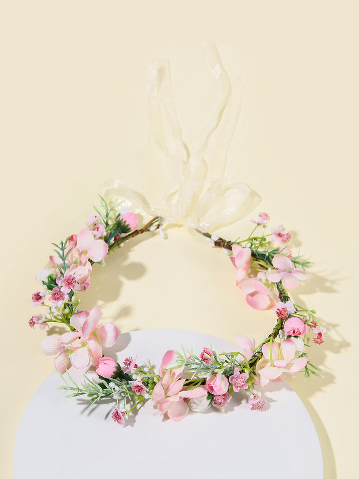 Peach blossom Flower Wreath Floral Crown