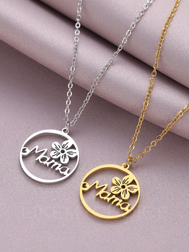 Fashion Exquisite Hollow Small Flower Titanium Steel Pendentif