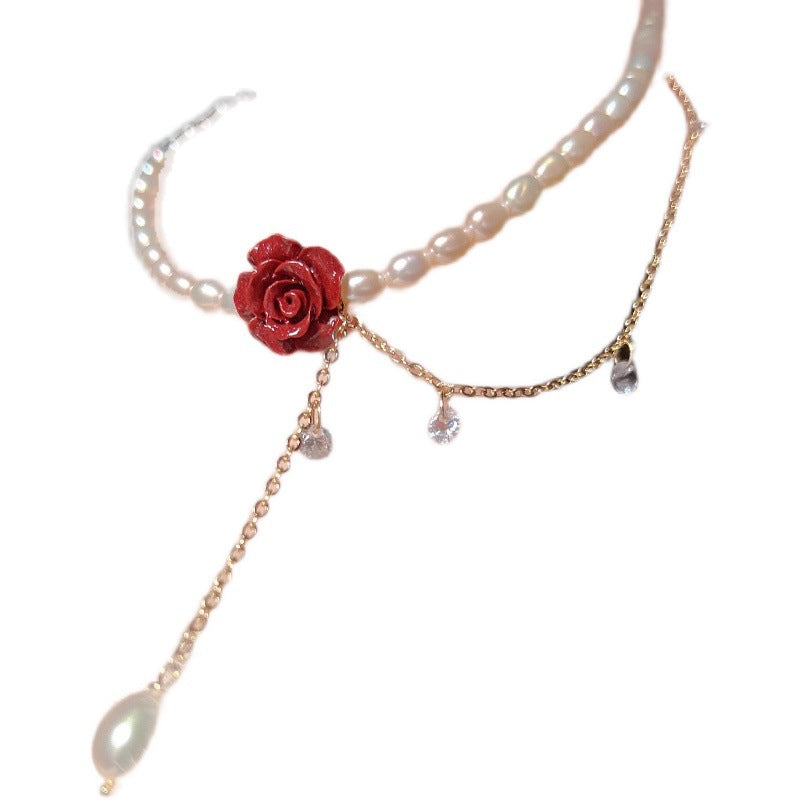 Collana di perle Rose Flower