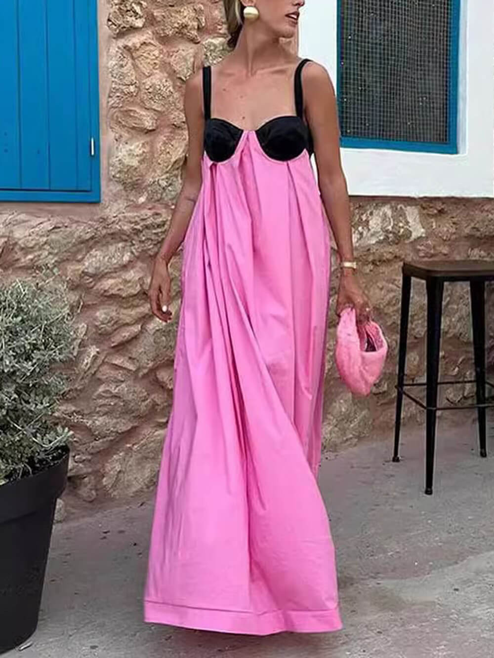 Exquisite Summer Sleeveless Backless Lace Up Maxi Dress