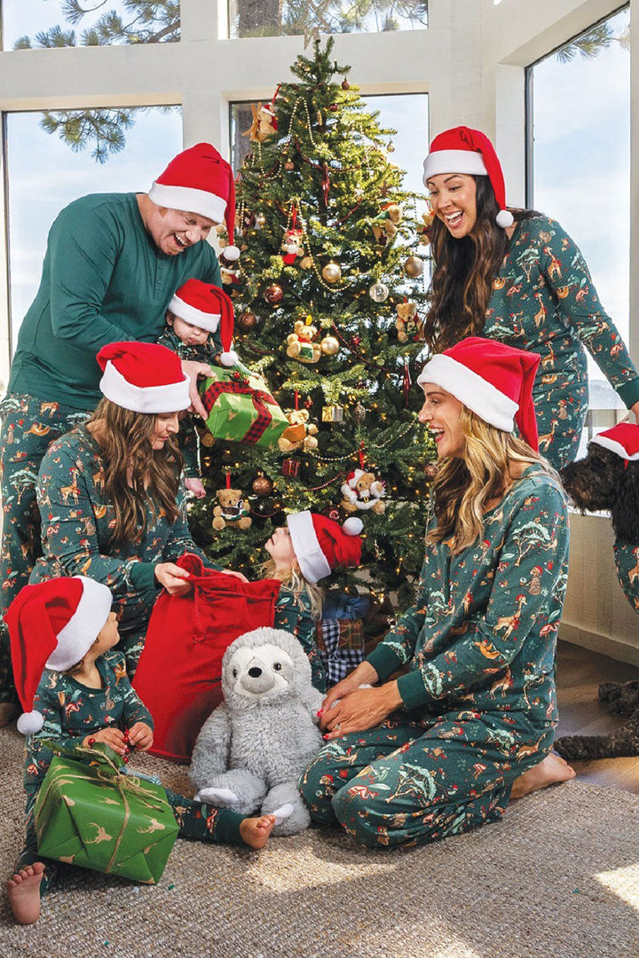 Christmas Cute Animals Fmalily Pajamas Matching Sets (With Pet Dog's Pj's)