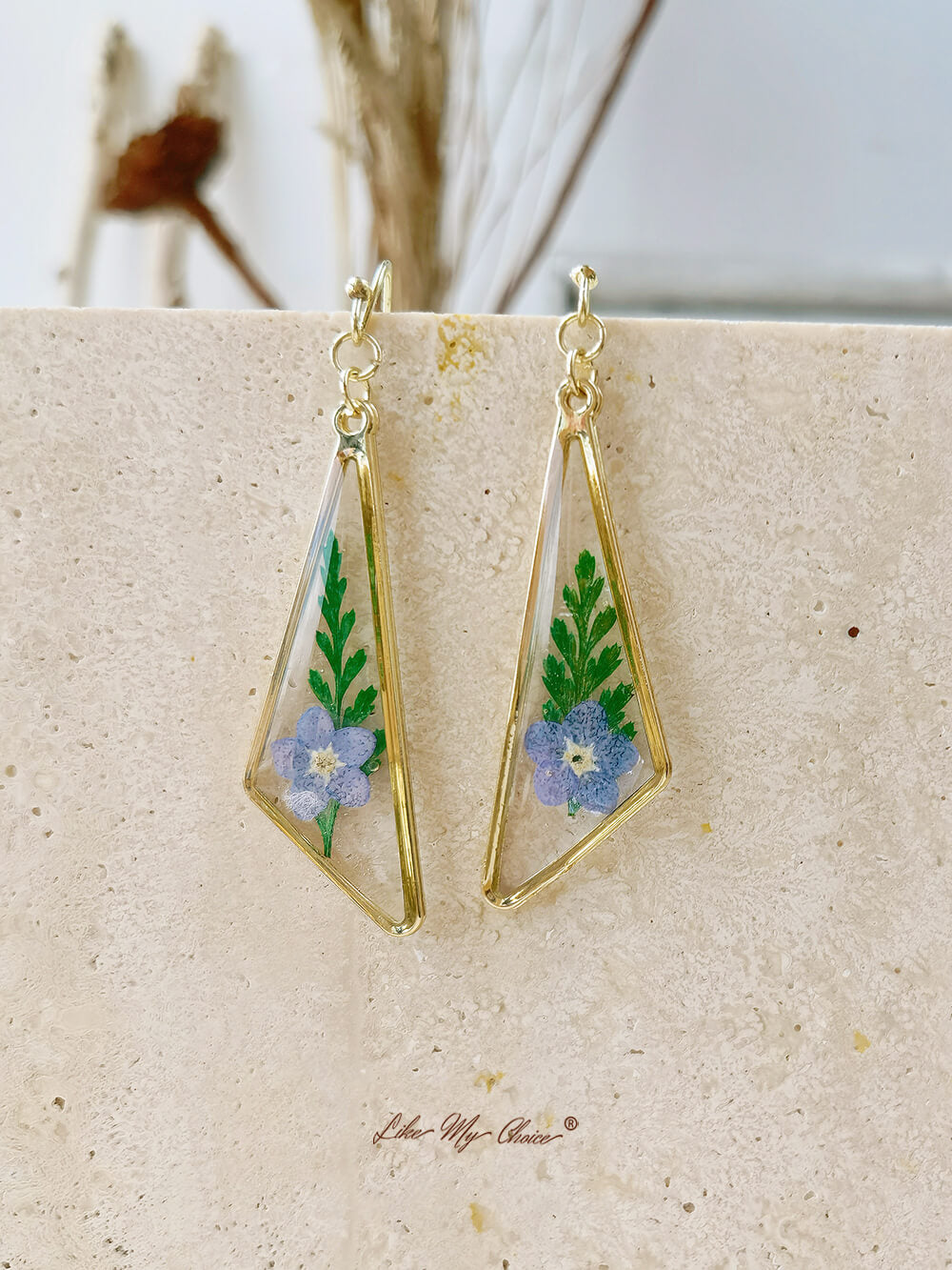 Anting-anting Buatan Tangan Geometris Anting Tanaman Resin Anting Pernak-pernik Pernak-pernik DIY Temperamen