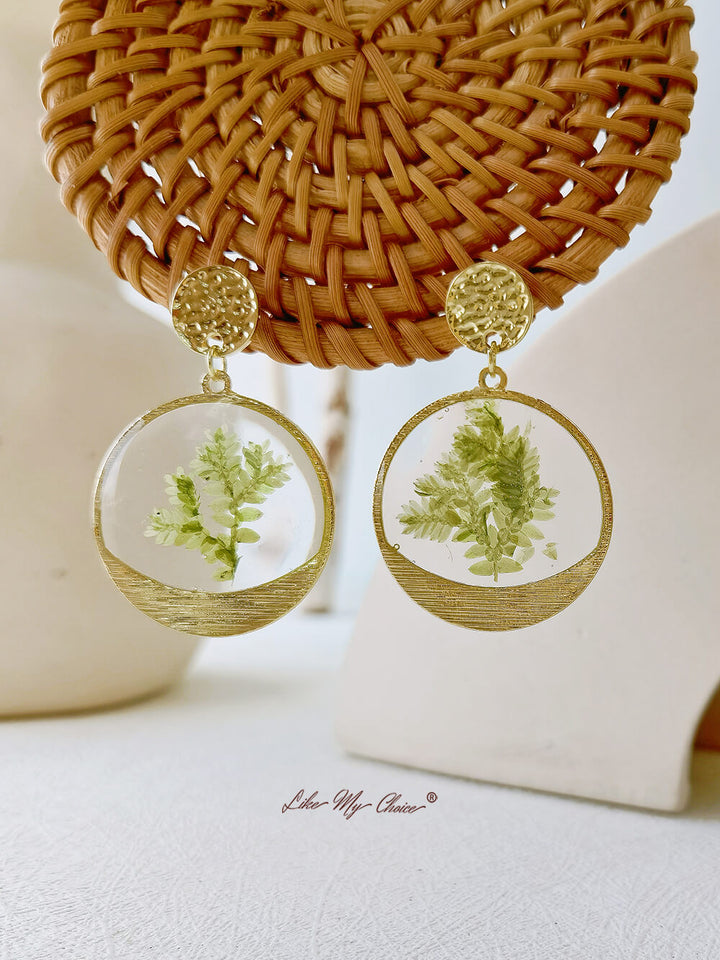 Handmade Sweet Floral Oil Drop Earrings