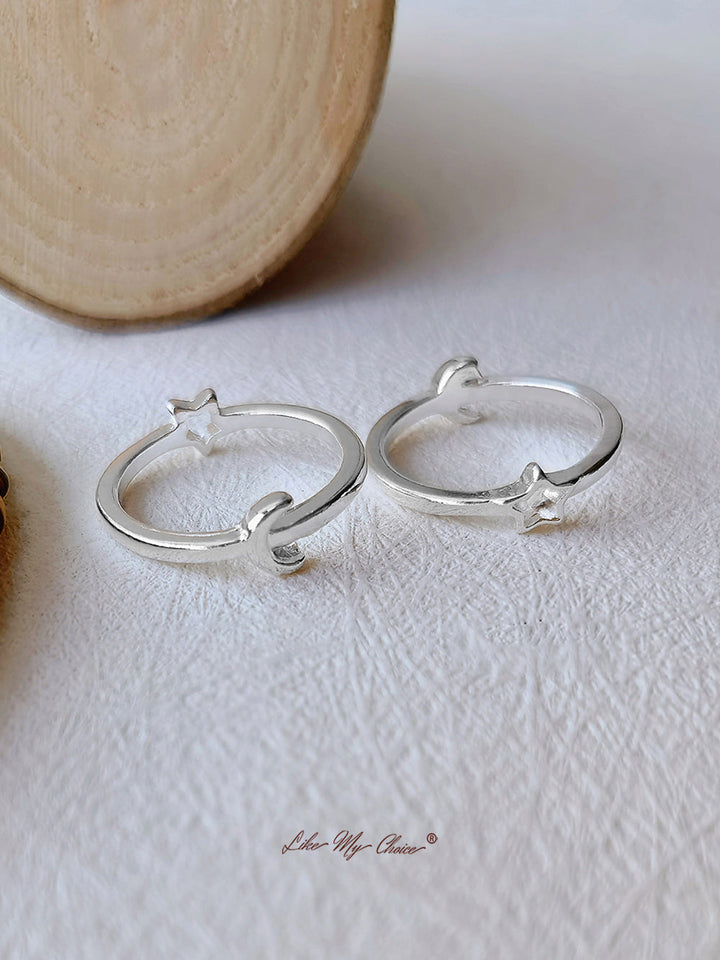 Geometric Star & Moon Boho Ring Set 12pcs