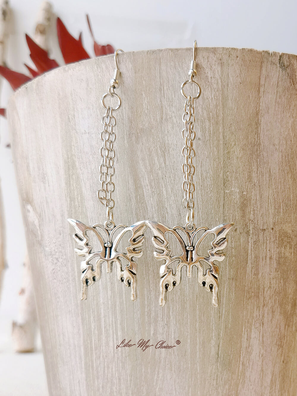 Boucles d'oreilles pendantes papillon Fairycore