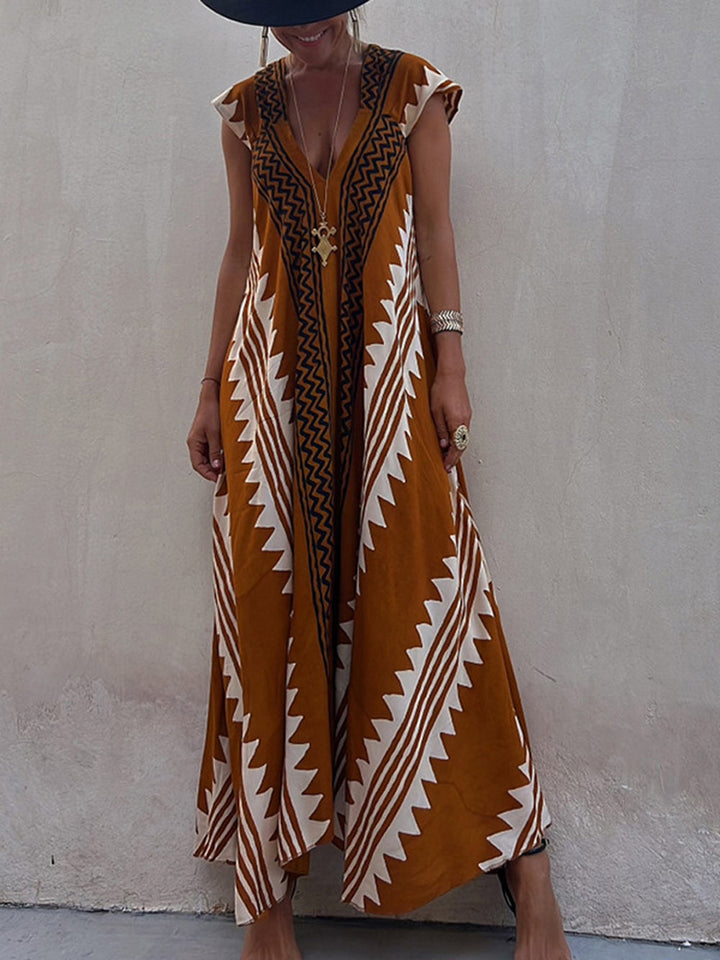 Shannon Bohemian Aztec Print Maxikleid