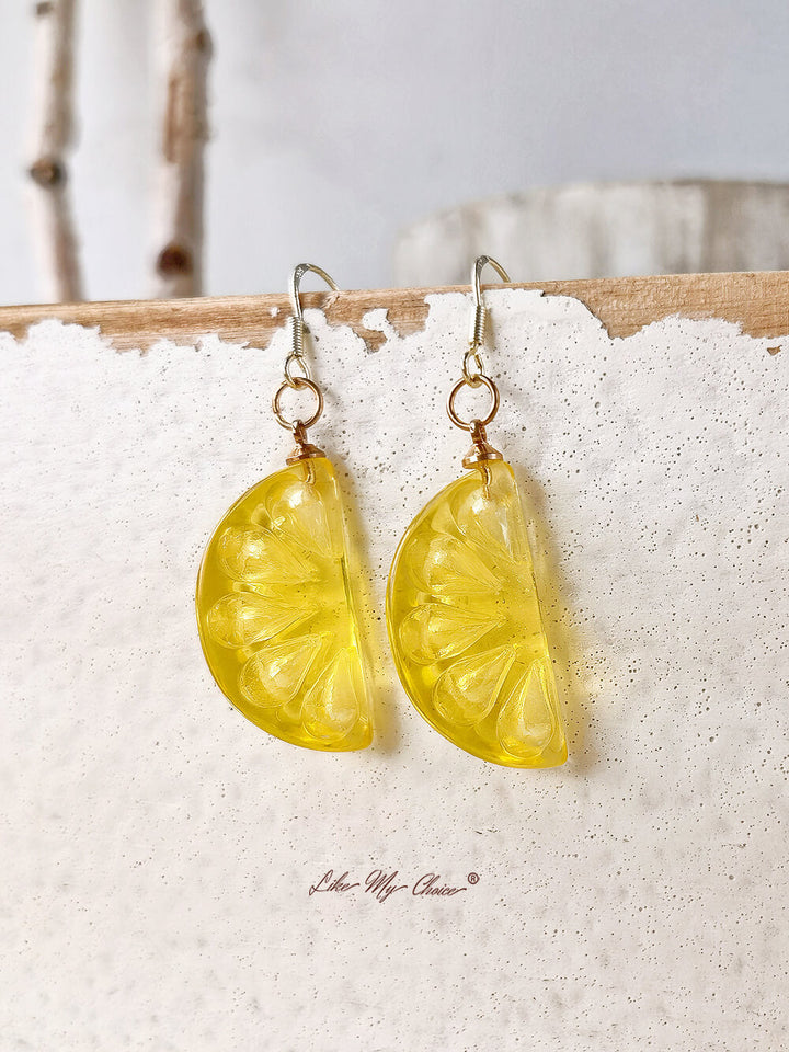 Sweet Lemon  Resin Fruit Earrings