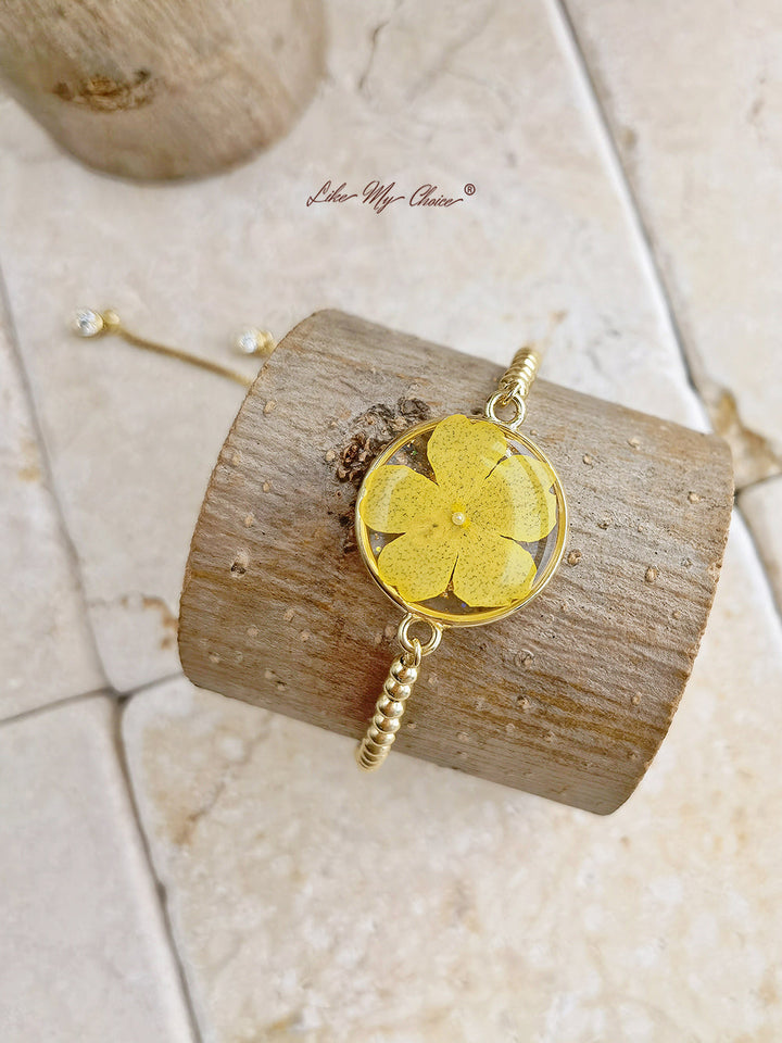 Bracelet rond gaufré à l'époxy jaune