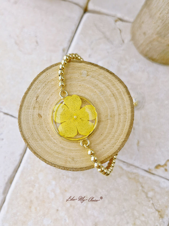 Bracelet rond gaufré à l'époxy jaune