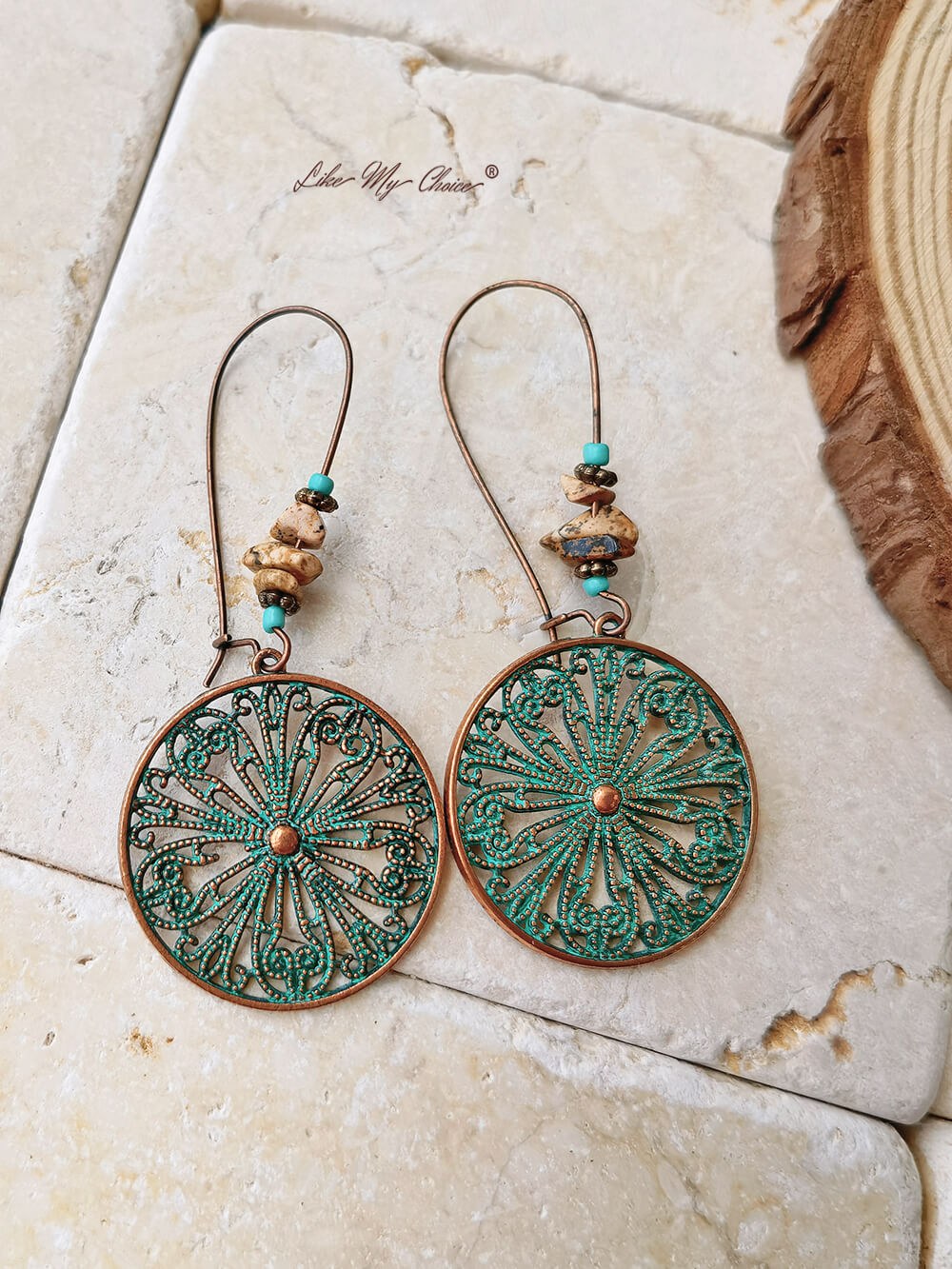 Anting Etnik Kait Berukir Bulat Vintage