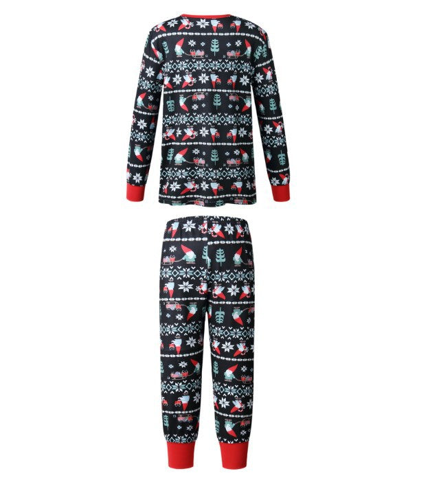 Conjunto de pijama a condizer para a família com estampado de Pai Natal e floco de neve