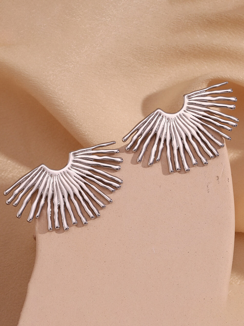 Fashion Street Exaggerated Ray Fan-Shaped Earrings