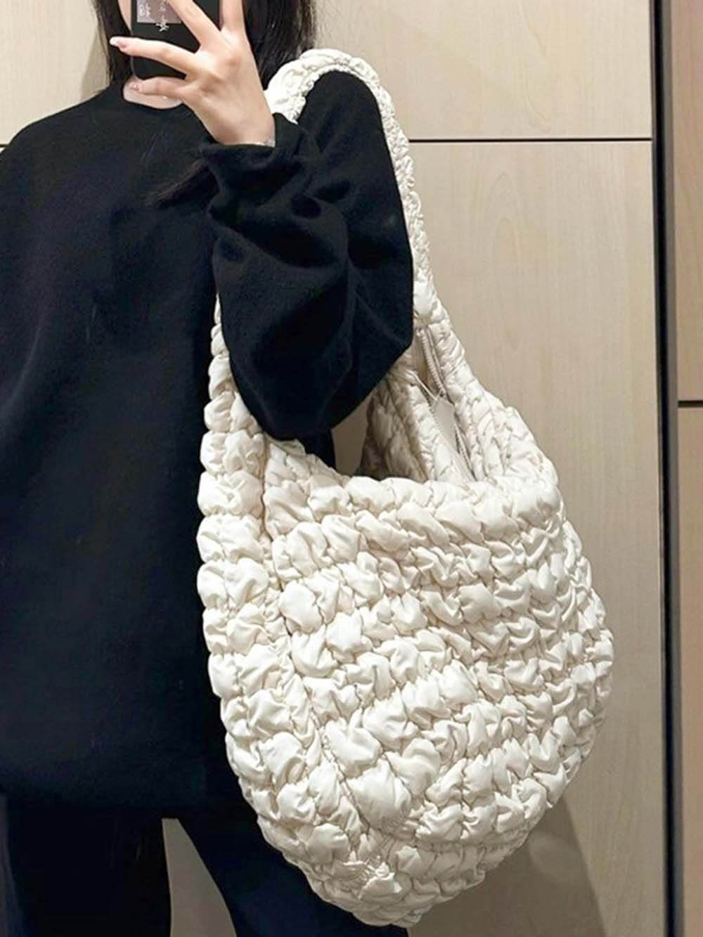 Bolsa de tiracolo retrô plissada em nuvem personalizada