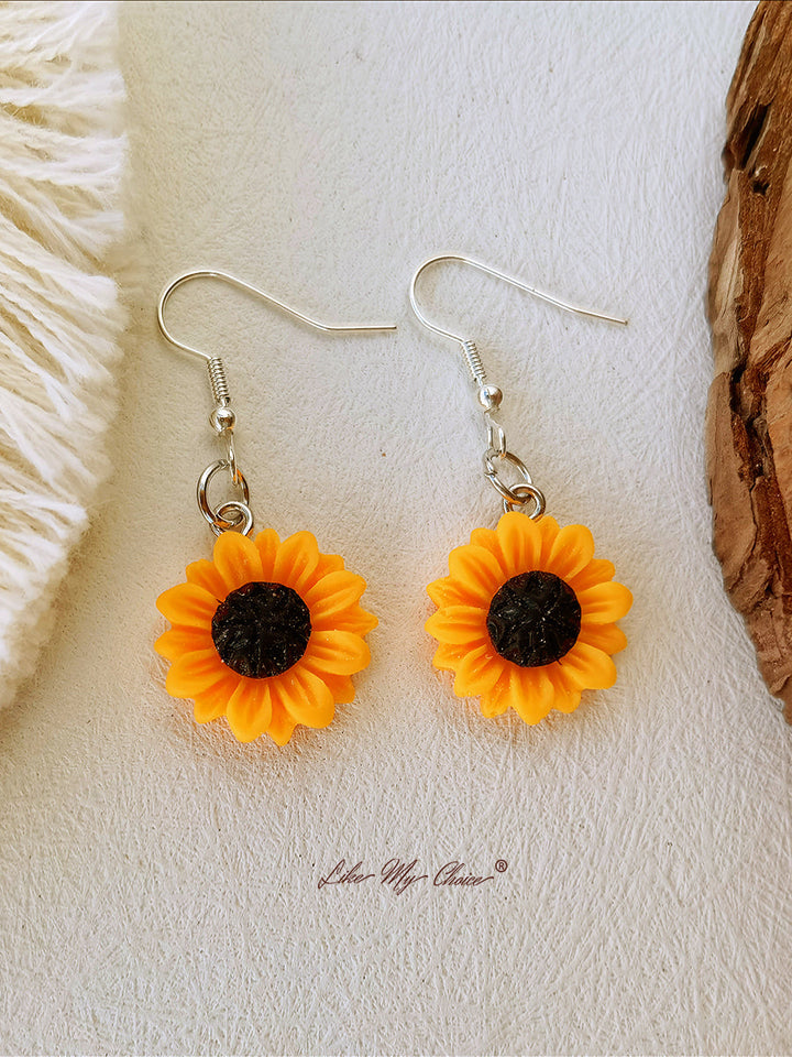 Boucles d'oreilles tournesol vintage