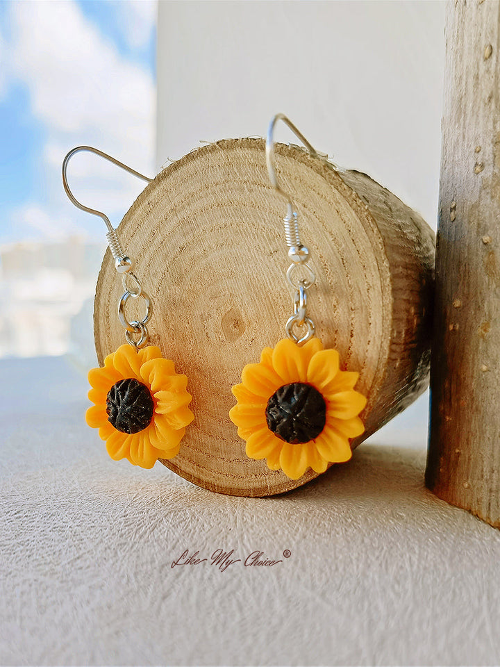 Boucles d'oreilles tournesol vintage