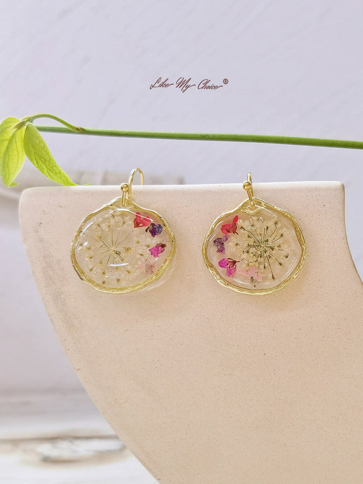 Boucles d'oreilles en dentelle Reine Anne