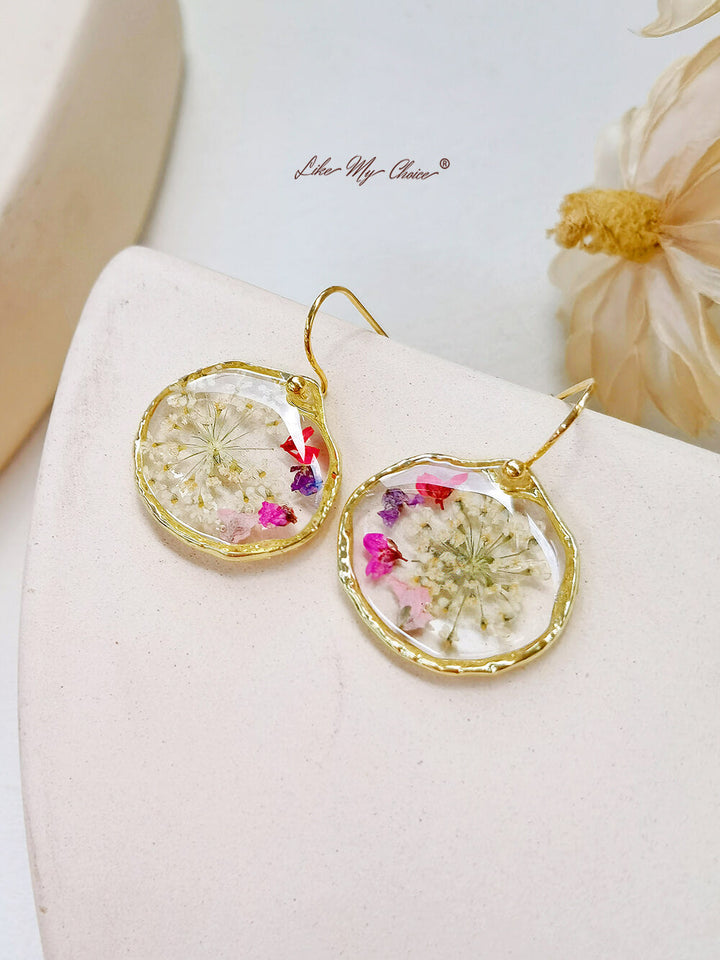 Boucles d'oreilles en dentelle Reine Anne