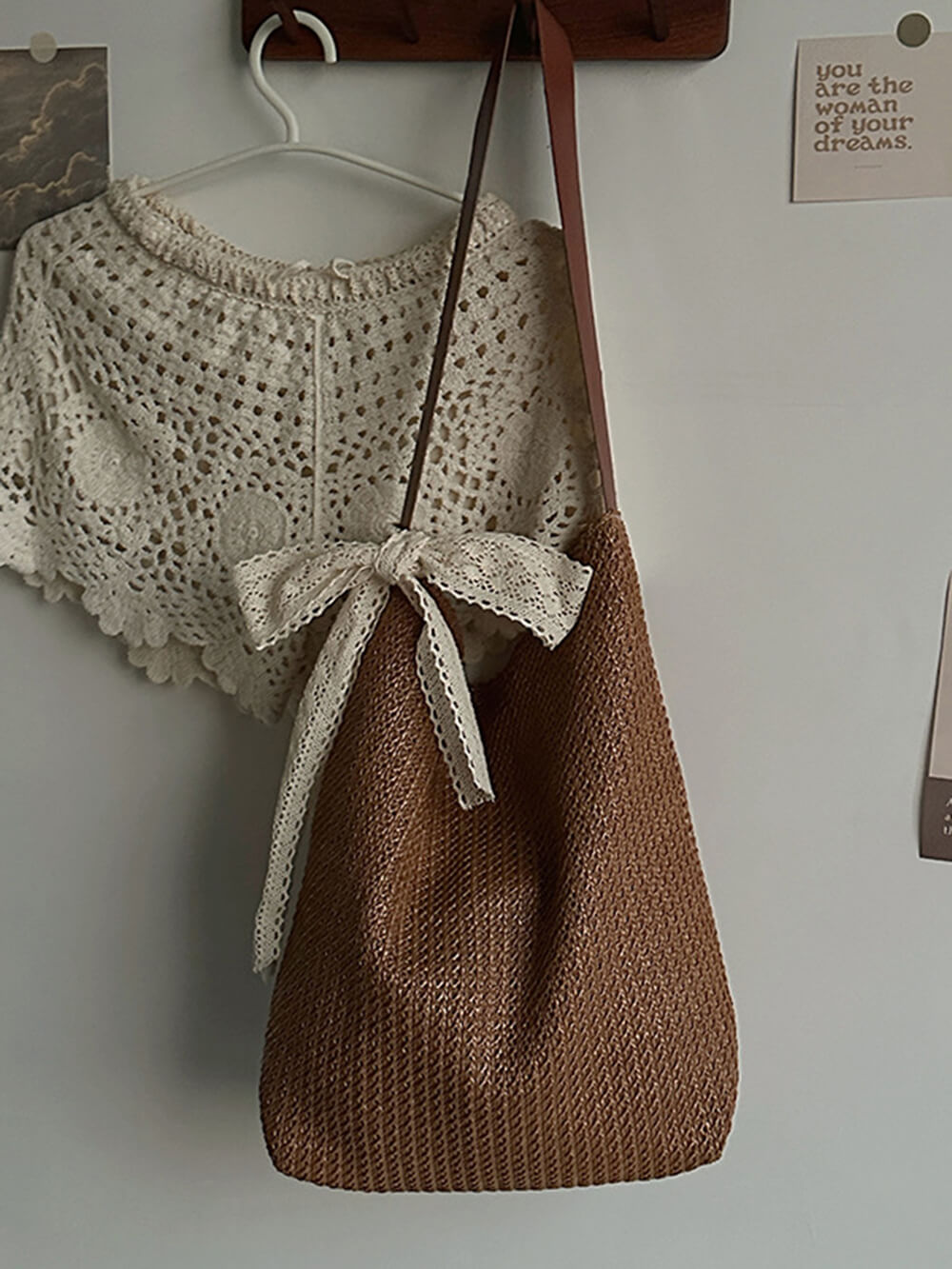 Vacanță Lazy Straw umăr Tote sac