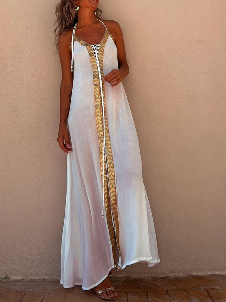 Robe Maxi Resort décontractée à col licou