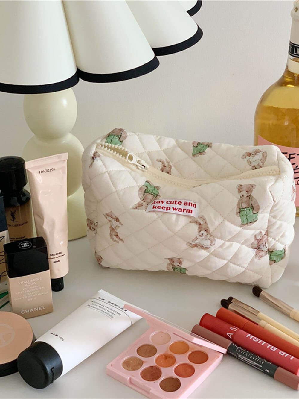 Přenosný velkokapacitní květinový medvěd make-up bag