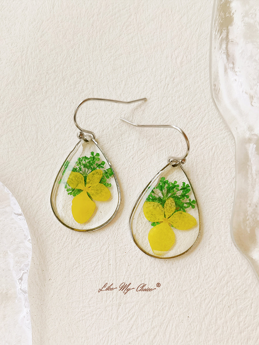 Boucles d'oreilles en résine fleur de verveine Bijoux floraux