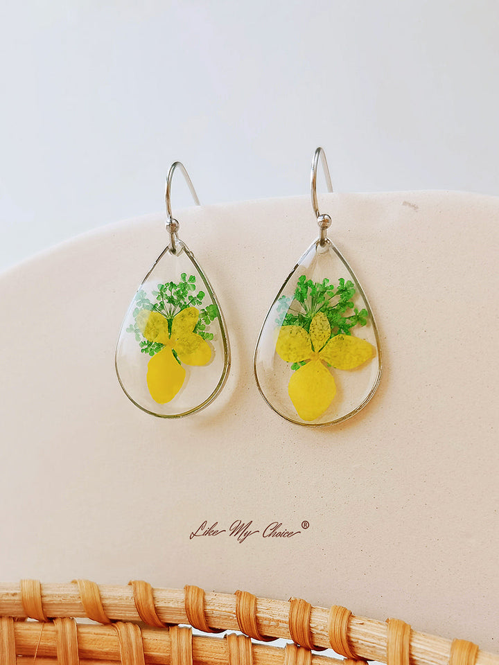 Pendientes de resina Flor de verbena Joyería floral