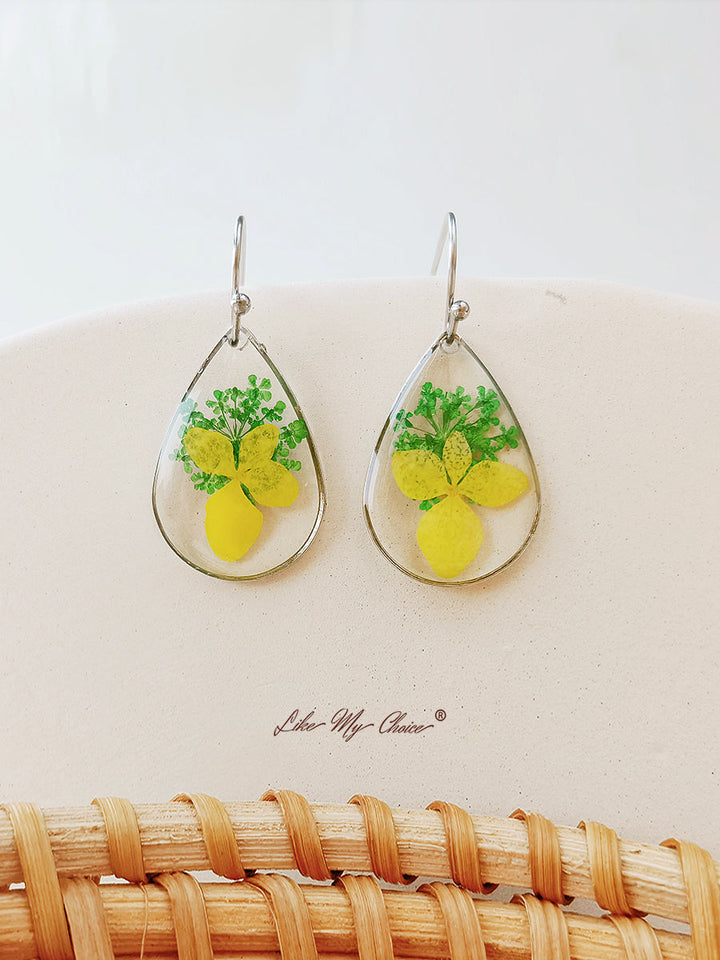 Pendientes de resina Flor de verbena Joyería floral