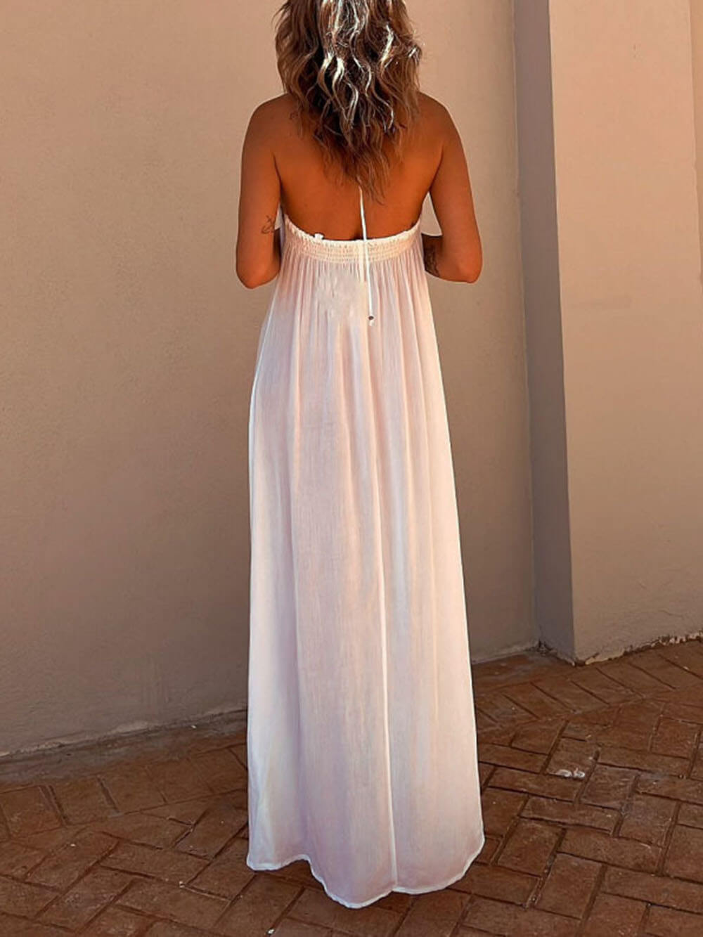 Robe Maxi Resort décontractée à col licou